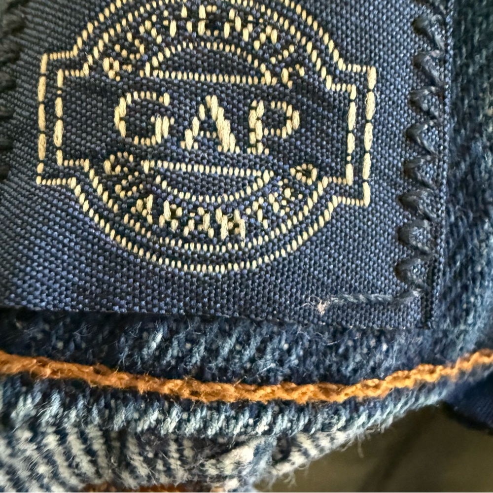 Y2K Vintage Gap Denim Maxi Skirt 26W Blue High Waist Back Slit Made in USA 90s